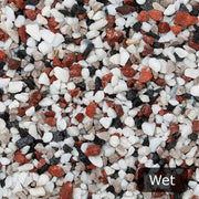 An aggregate image of Multi Mix gravel stones when wet