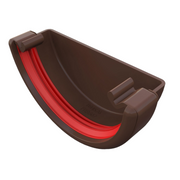 An image of a Brown Freefoam Freeflow 112mm Half Round Gutter External Stop End by NBP