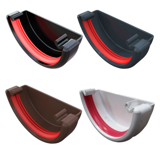 An image of the colours for Freefoam Freeflow 112mm Half Round Gutter External Stop End by NBP 