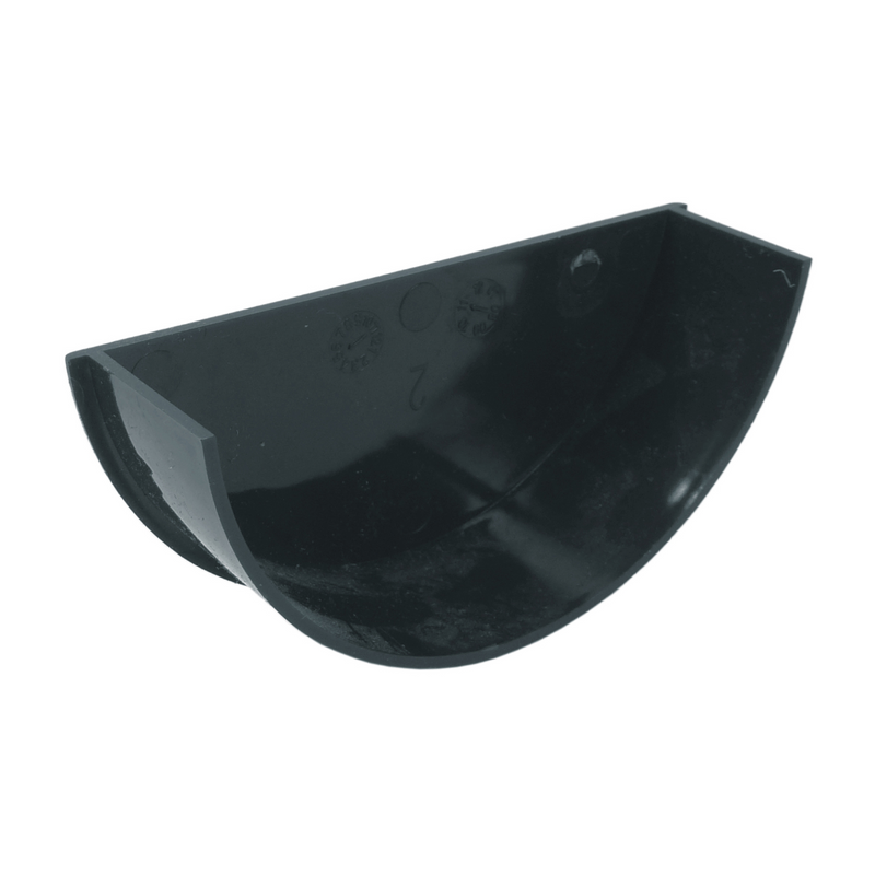 An image of a Grey Freefoam Freeflow 112mm Half Round Gutter Internal Stop End by NBP 