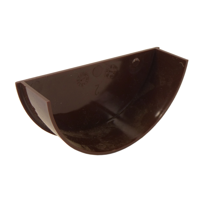 An image of a Brown Freefoam Freeflow 112mm Half Round Gutter Internal Stop End by NBP 