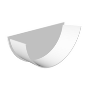 An image of a White Freefoam Freeflow 112mm Half Round Gutter Internal Stop End by NBP 