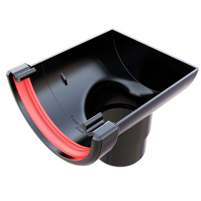 Freeflow Half Round Style 112mm Plastic Stopend Outlet