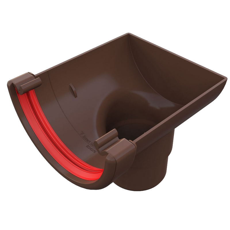 Freeflow Half Round Style 112mm Plastic Stopend Outlet