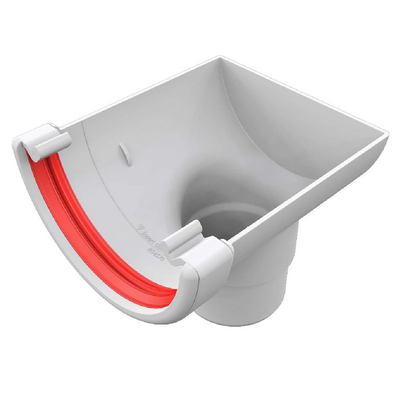Freeflow Half Round Style 112mm Plastic Stopend Outlet