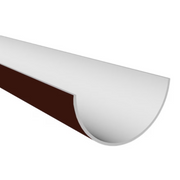 An image of a Brown Freefoam Freeflow 112mm Half Round Style Plastic Guttering in 4m Lengths by NBP