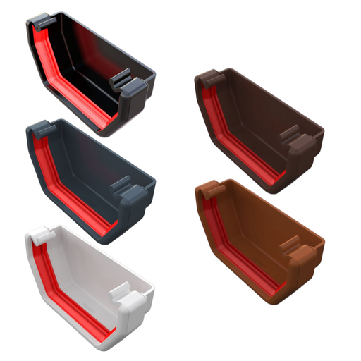 An image of the colours for Freefoam Freeflow 114mm Square Gutter External Stop End by NBP 