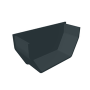 An image of a Anthracite Grey Freefoam Freeflow 114mm Square Gutter Internal Stop End by NBP