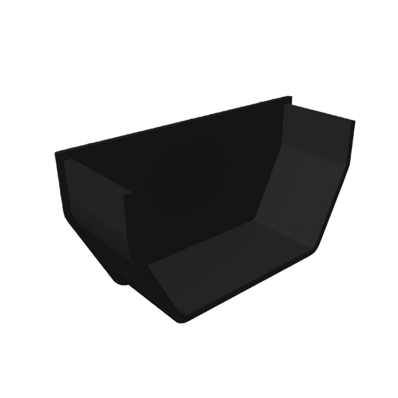 An image of a Black Freefoam Freeflow 114mm Square Gutter Internal Stop End by NBP