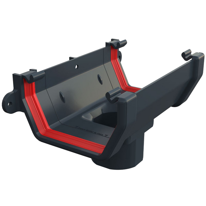 An image showing a Anthracite Grey Freefoam Freeflow 114mm Square Running Outlets by NBP.