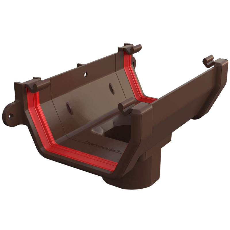 An image showing a Brown Freefoam Freeflow 114mm Square Running Outlets by NBP.