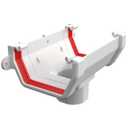 An image showing a White Freefoam Freeflow 114mm Square Running Outlets by NBP.