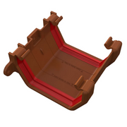 An image showing a Caramel Freefoam Freeflow 114mm Square Gutter Union by NBP.