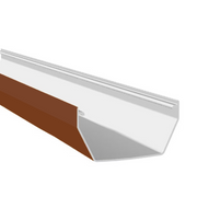 An image of a Caramel Freefoam Freeflow 114mm Square Style Plastic Guttering in 4m Lengths by NBP