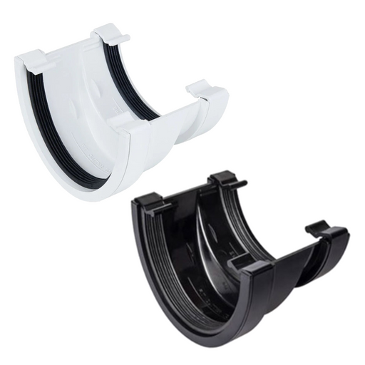 An image of the different colours of Freefoam Freeflow 116mm DeepFlow To Round Gutter Adaptor by NBP