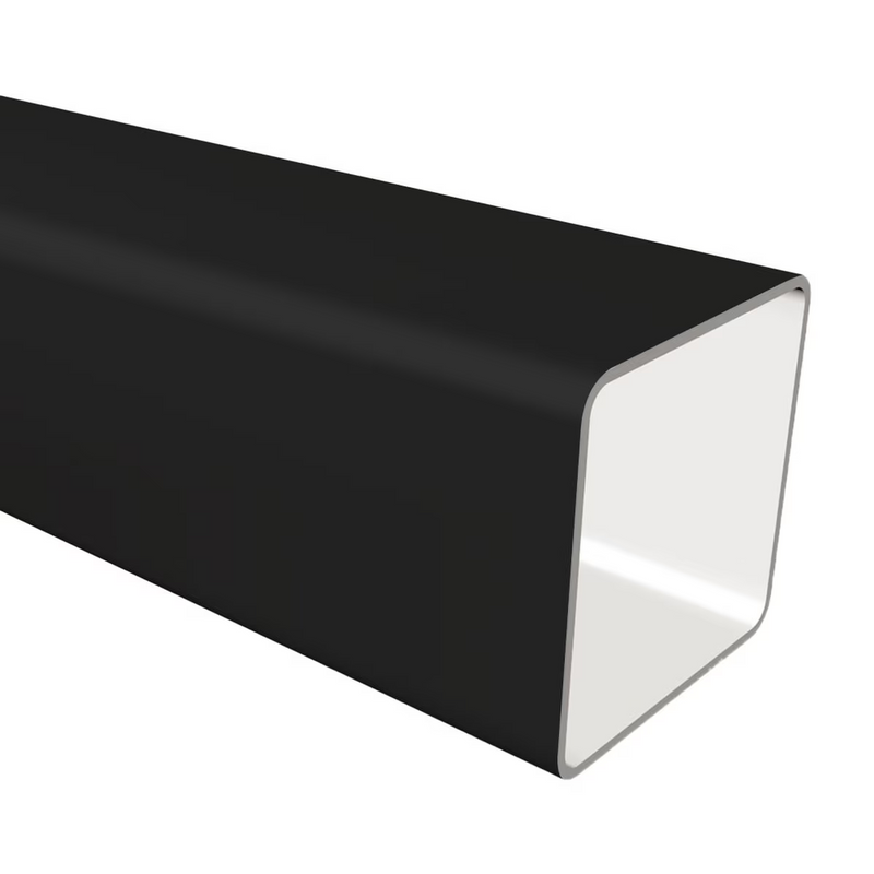 An image showing a Black Freefoam Freeflow 65mm square downpipe by NBP.