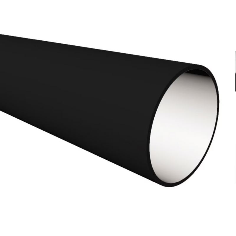 An image showing a Black Freefoam Freeflow 68mm round downpipe by NBP.