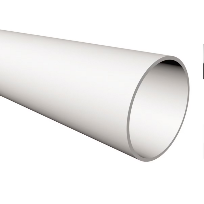 An image showing a White Freefoam Freeflow 68mm round downpipe by NBP.