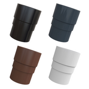 An image showing the different colours of Freefoam Freeflow 68mm round pipe sockets NBP.