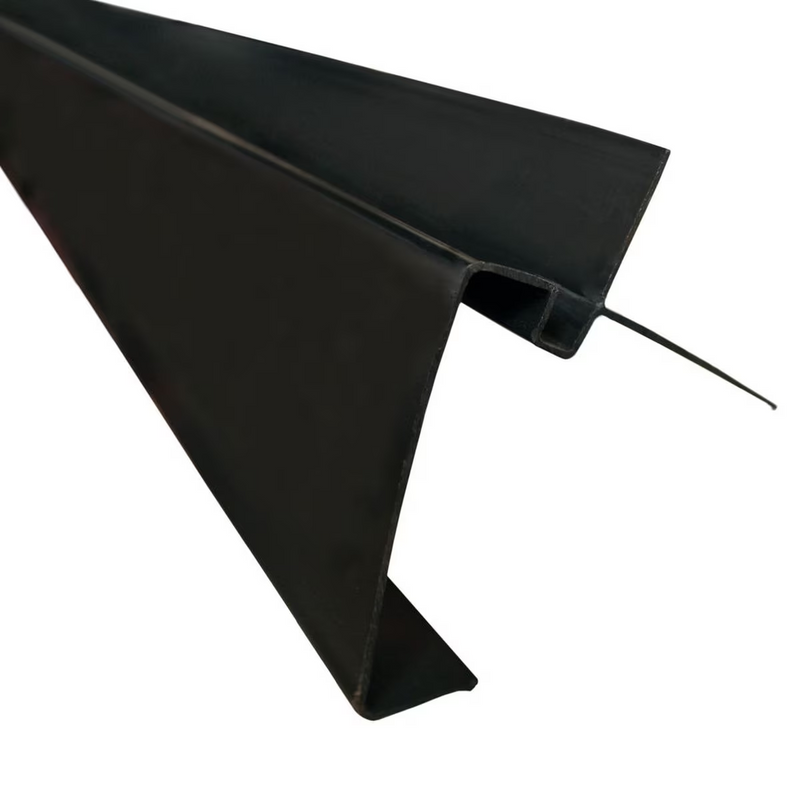 An image of a Type D Continuous Dry Verge strip in Black in a 5m length by NBP. 