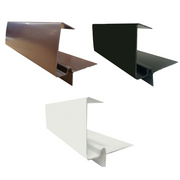 An image showing a 5m long Type R Continuous Dry Verge in Black, White and Brown by NBP