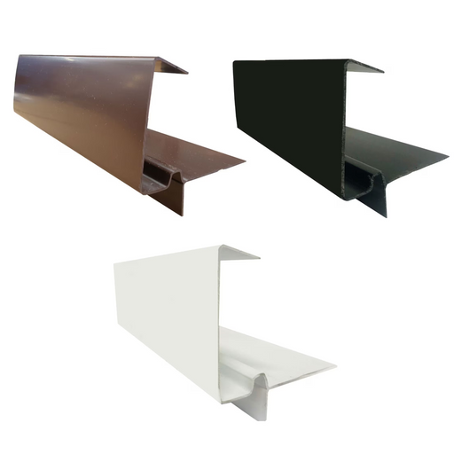 An image showing a 5m long Type R Continuous Dry Verge in Black, White and Brown by NBP