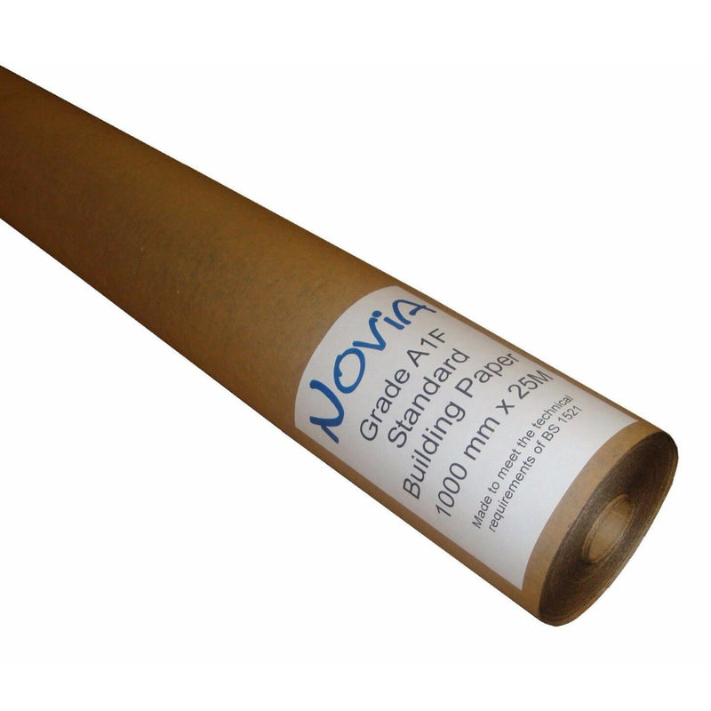 An image showing a roll of Novia A1F Standard Building Paper 1m x 25m