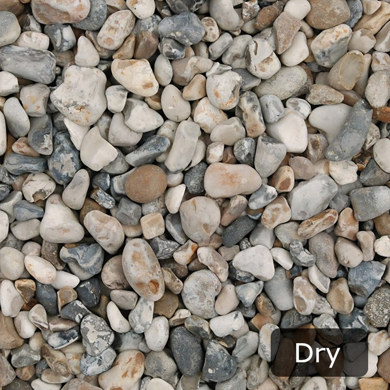 An image showing Oyster Pebble Stone Aggregate Chippings when they are dry.