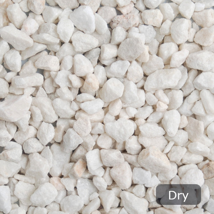 An image of Polar White Garden stones and what they look like when dry.