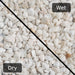 An image of Polar White Garden stones and what they look like when wet and dry