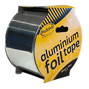 An image showing a Roll of ProSolve aluminium foil tape with yellow and black packaging on a white background. It is 75mm x 45m