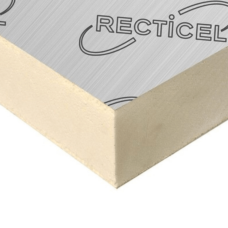 An image of Recticel Eurothan General Purpose PIR Insulation Board which has a close-up of the material, it is against a white background