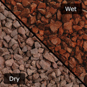 An image of Red Granite Gravel Bulk Bag shown when wet and dry