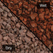 An image of Red Granite Gravel Bulk Bag shown when wet and dry