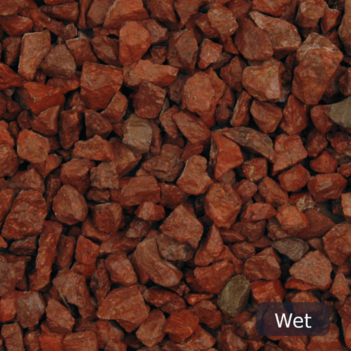 An image of Red Granite Gravel Bulk Bag shown when wet