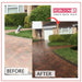 An image the before and after use of Resiblock Block Paving Sealer Superior Gloss 