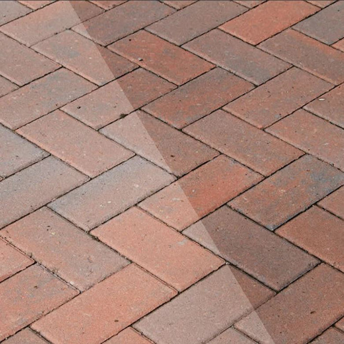 An image the before and after use of Resiblock Block Paving Sealer Superior Gloss 