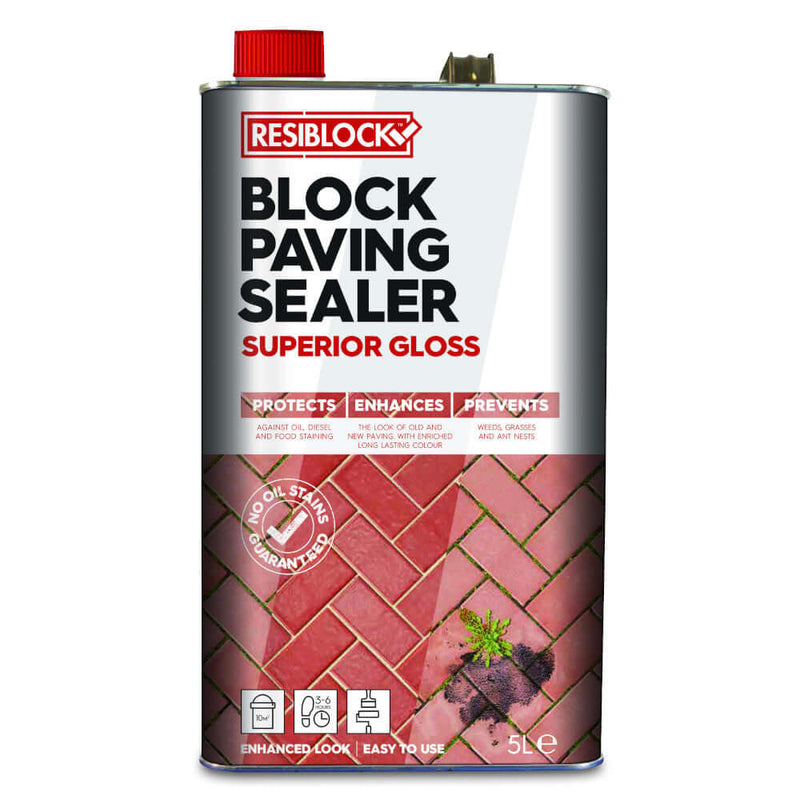 An image of Resiblock Block Paving Sealer Superior Gloss in a 5 Litre Tin