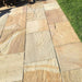 Am image of Rippon Buff Indian Sandstone Paving laid out to show how it looks.