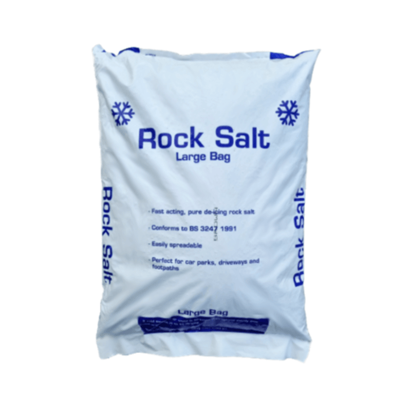 image of Brown Rock salt in a White bag against a white background