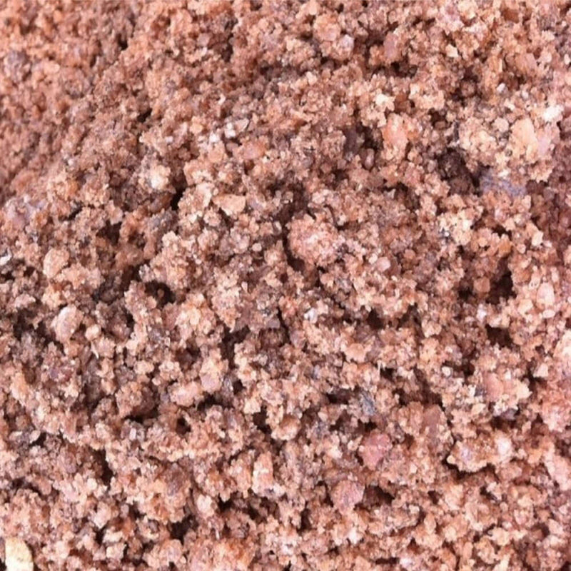 An image of brown rock salt close up to show the product