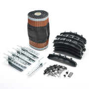 An image of a Roll Out Dry Ridge System Kit that includes the Manthorpe ridge roll, Batten brackets, ridge unions and fixing screws.