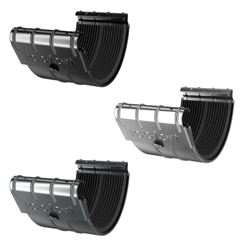 RoofArt Steel Half Round Gutter Joint Union Bracket with Rubber Seal - 125mm - BJ