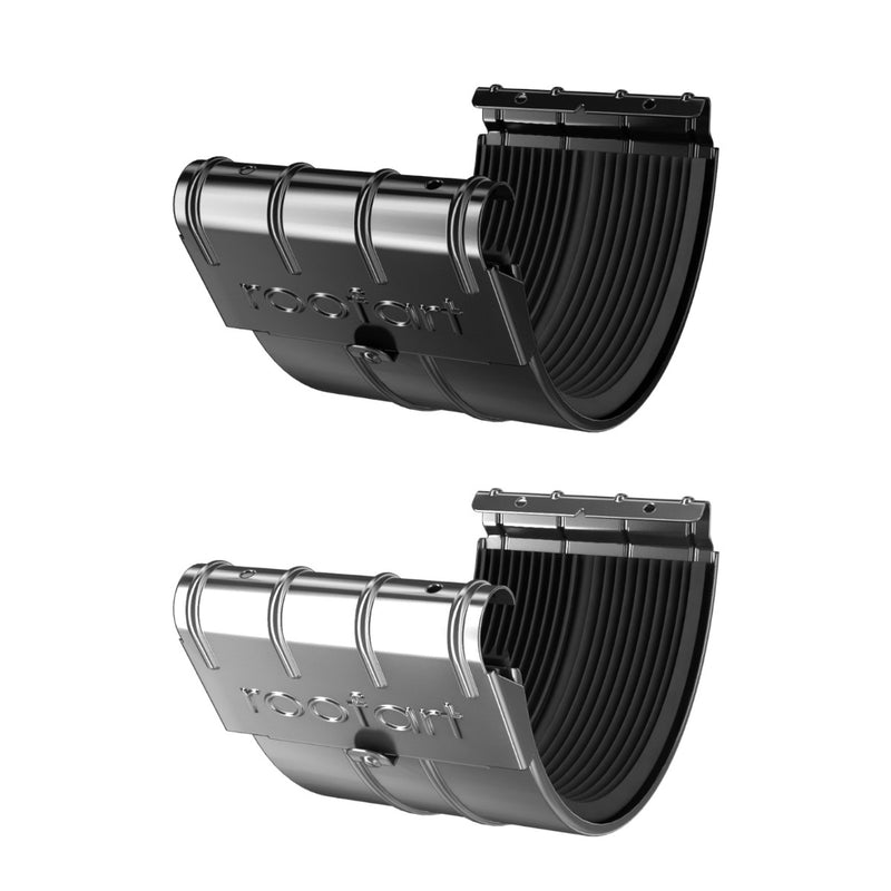 RoofArt Steel Half Round Gutter Joint Union Bracket with Rubber Seal - 150mm - BJ