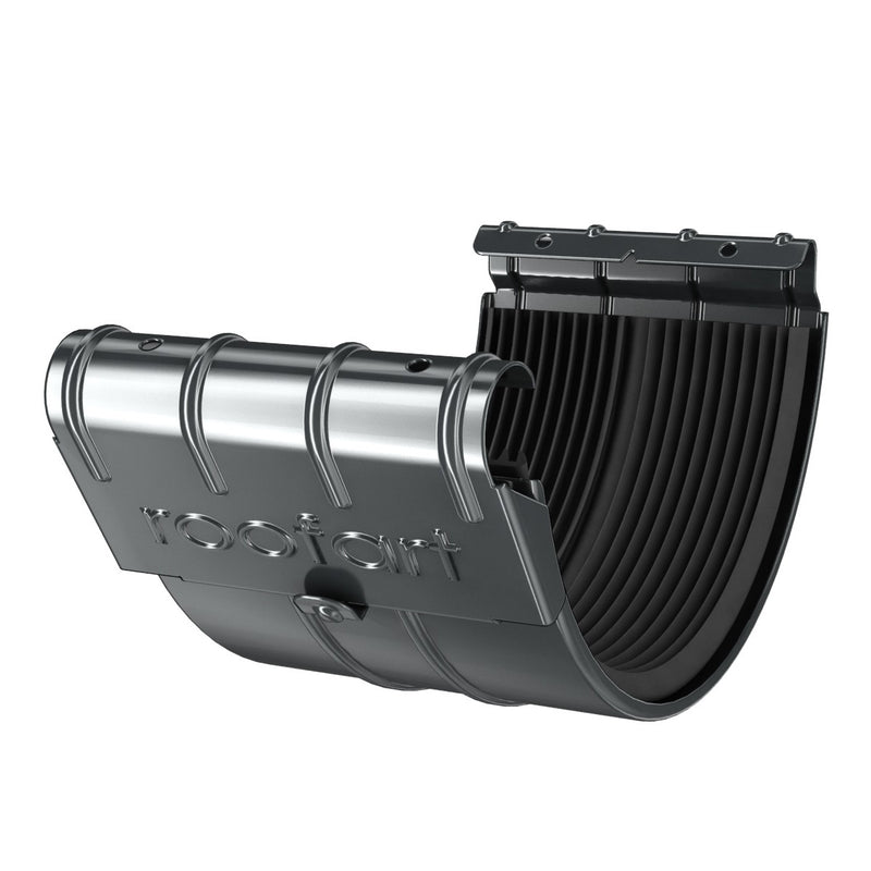 RoofArt Steel Half Round Gutter Joint Union Bracket with Rubber Seal - 125mm - BJ