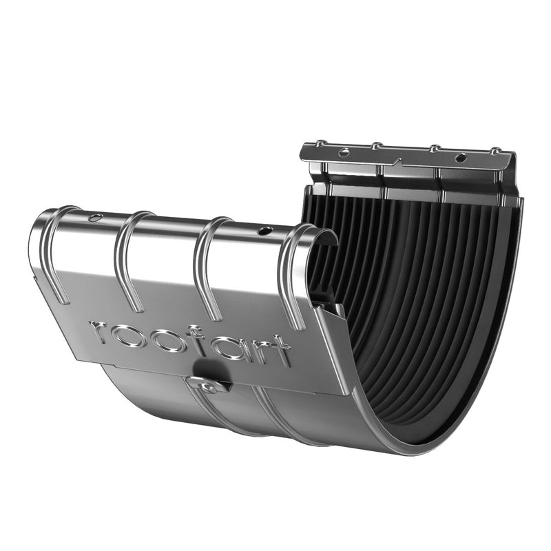 RoofArt Steel Half Round Gutter Joint Union Bracket with Rubber Seal - 125mm - BJ