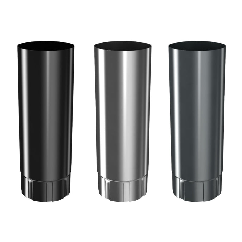 RoofArt Steel 1.0m Long Intermediate Downpipe - 87mm - PB
