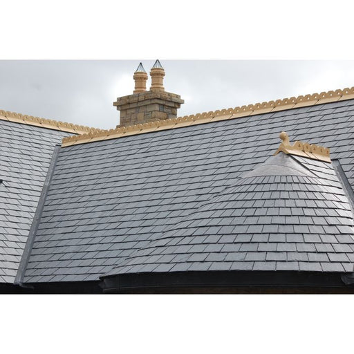 An image of SSQ Del Carmen Celtas Spanish Slate on a roof to show what it looks like.