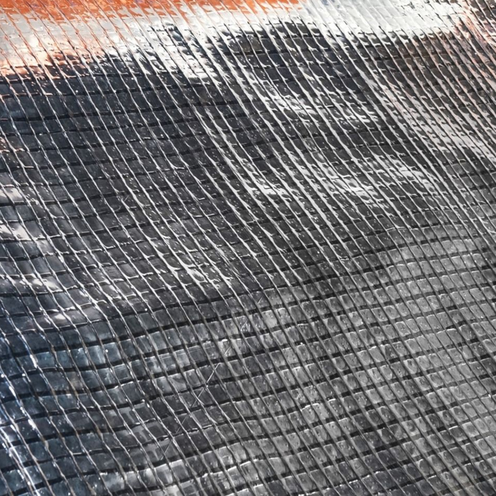 A close up image of STROTEX AL Metallised Vapour Barrier 180g to show the mesh and quality