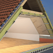 An image of STROTEX AL Metallised Vapour Barrier 180g on the walls of a roof to show the usage